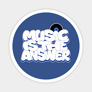 MUSIC IS THE ANSWER Graffiti lettering Magnet